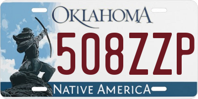 OK license plate 508ZZP