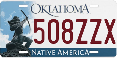 OK license plate 508ZZX