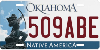 OK license plate 509ABE
