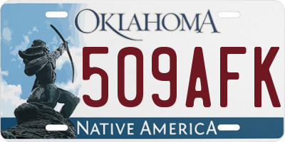 OK license plate 509AFK