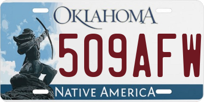 OK license plate 509AFW