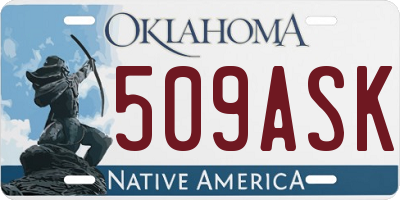OK license plate 509ASK