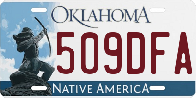 OK license plate 509DFA