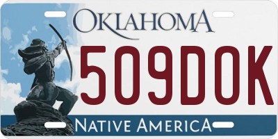 OK license plate 509DOK