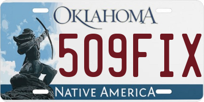 OK license plate 509FIX