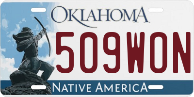OK license plate 509WON