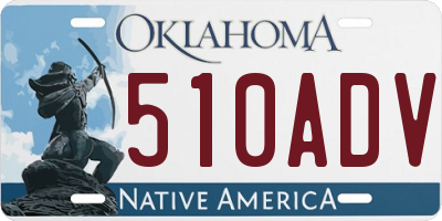 OK license plate 510ADV