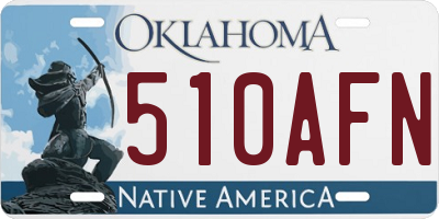 OK license plate 510AFN