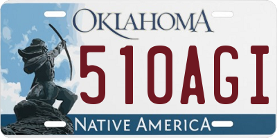 OK license plate 510AGI