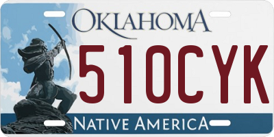OK license plate 510CYK