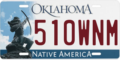 OK license plate 510WNM