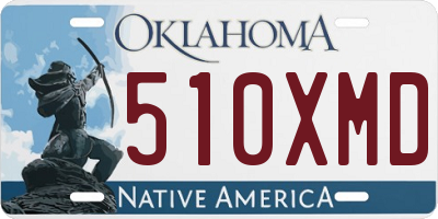 OK license plate 510XMD
