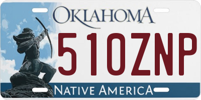OK license plate 510ZNP