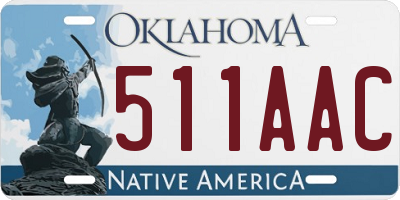 OK license plate 511AAC