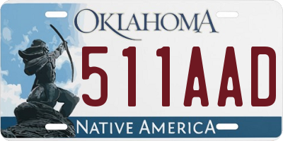 OK license plate 511AAD