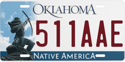 OK license plate 511AAE