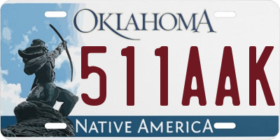OK license plate 511AAK