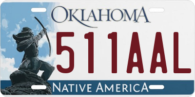 OK license plate 511AAL