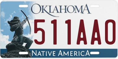 OK license plate 511AAO