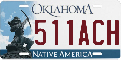 OK license plate 511ACH