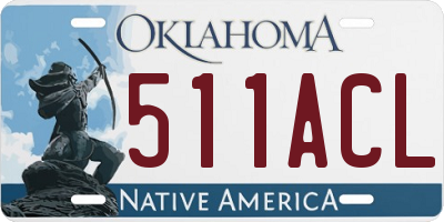 OK license plate 511ACL