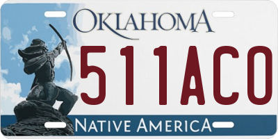 OK license plate 511ACO