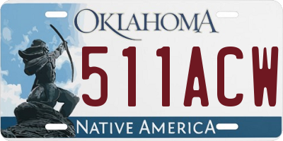 OK license plate 511ACW