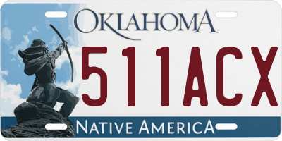 OK license plate 511ACX
