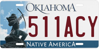 OK license plate 511ACY