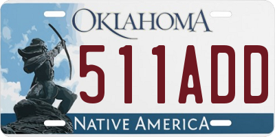OK license plate 511ADD