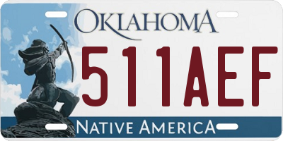 OK license plate 511AEF