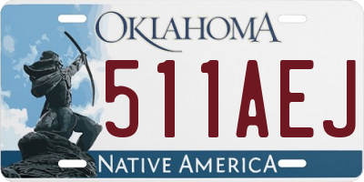 OK license plate 511AEJ
