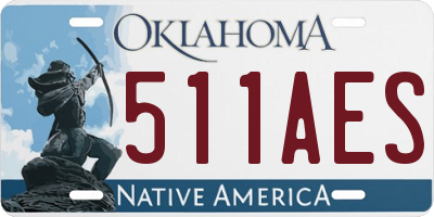 OK license plate 511AES