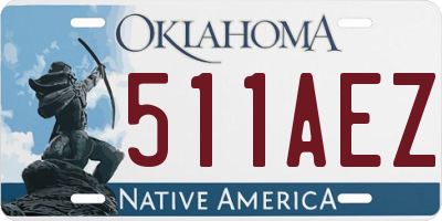 OK license plate 511AEZ