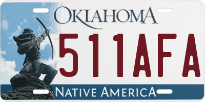 OK license plate 511AFA