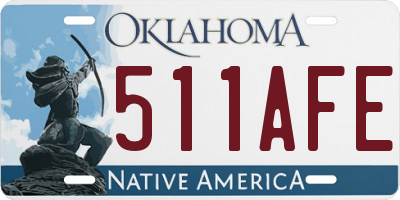 OK license plate 511AFE