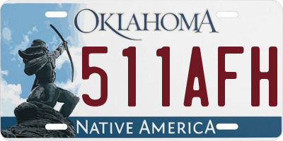 OK license plate 511AFH