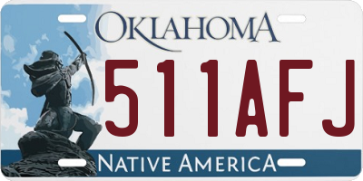 OK license plate 511AFJ