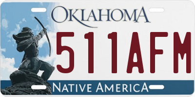 OK license plate 511AFM