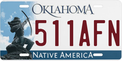 OK license plate 511AFN