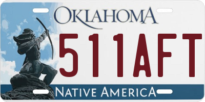 OK license plate 511AFT
