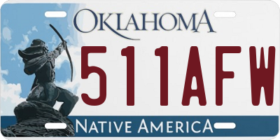 OK license plate 511AFW