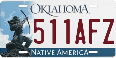 OK license plate 511AFZ