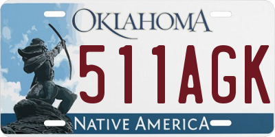 OK license plate 511AGK