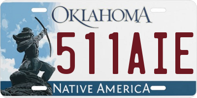 OK license plate 511AIE