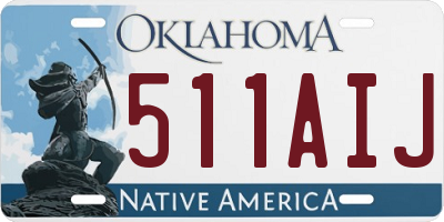 OK license plate 511AIJ