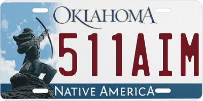 OK license plate 511AIM