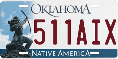 OK license plate 511AIX