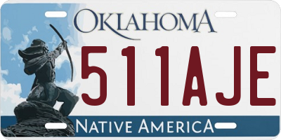 OK license plate 511AJE