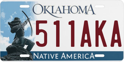 OK license plate 511AKA